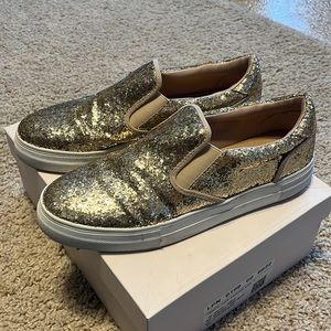 Gold sparkle sneakers